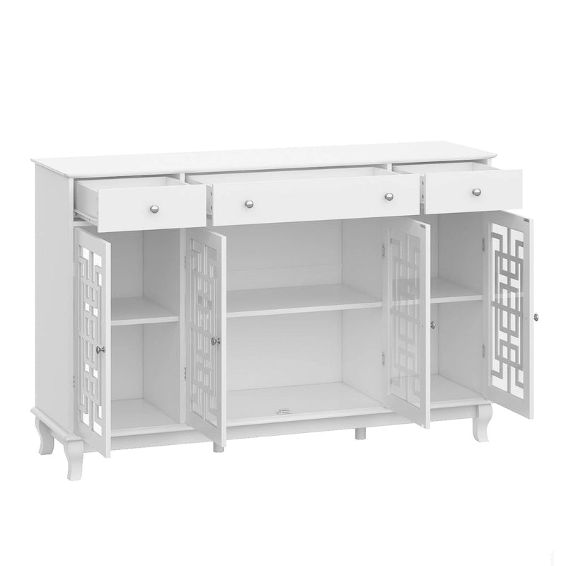 Buffet de ferme moderne en bois avec portes vitrées