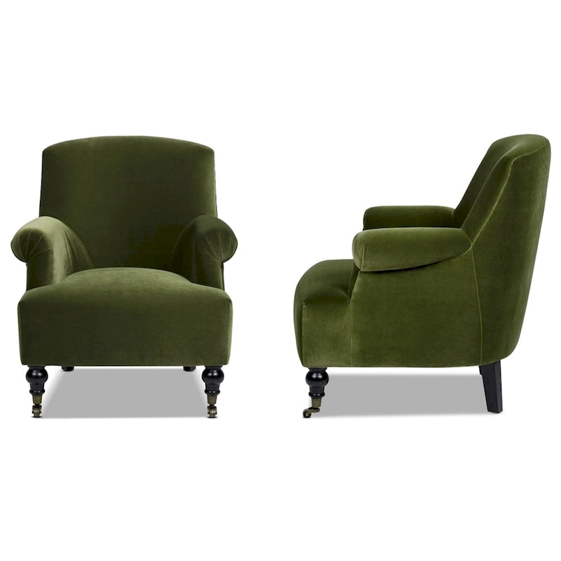 Fauteuil d'appoint 30 velours plissé de transition avec accoudoirs en chaussette