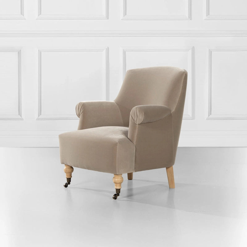 Fauteuil d'appoint 30 velours plissé de transition avec accoudoirs en chaussette
