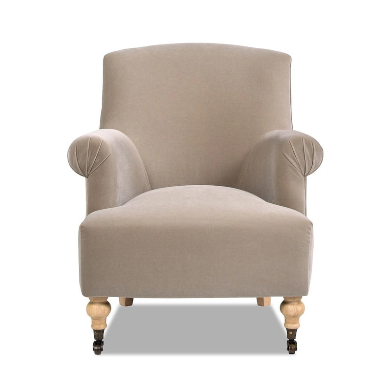 Fauteuil d'appoint 30 velours plissé de transition avec accoudoirs en chaussette