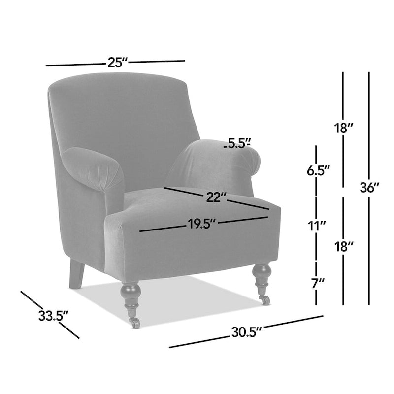 Fauteuil d'appoint 30 velours plissé de transition avec accoudoirs en chaussette