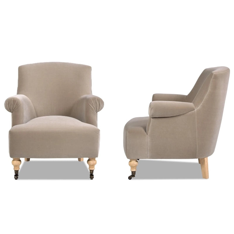 Fauteuil d'appoint 30 velours plissé de transition avec accoudoirs en chaussette