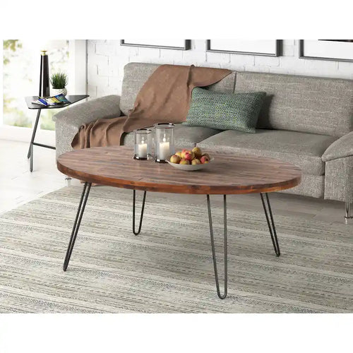 Raffles 44 Wood Oval Cocktail Table