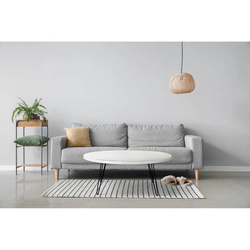 Table basse ovale en bois de 44 po