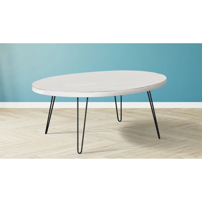 Table basse ovale en bois de 44 po