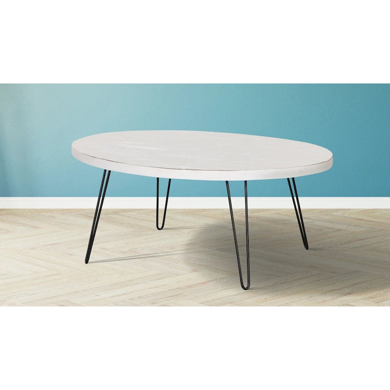 Table basse ovale en bois de 44 po