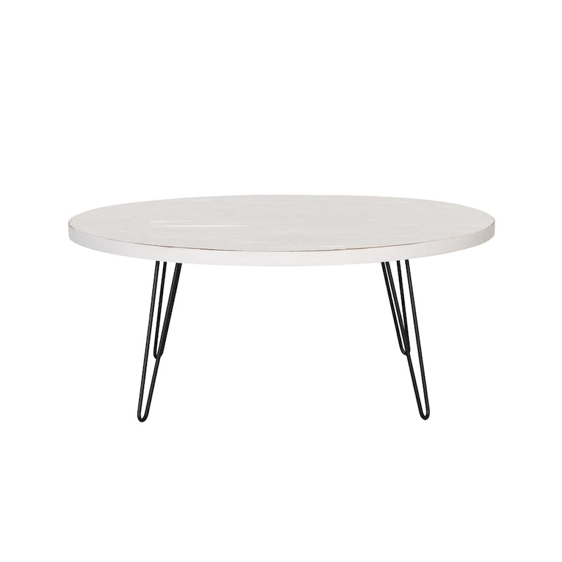Table basse ovale en bois de 44 po