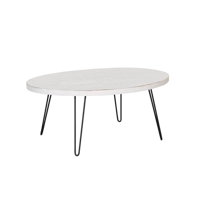 Table basse ovale en bois de 44 po