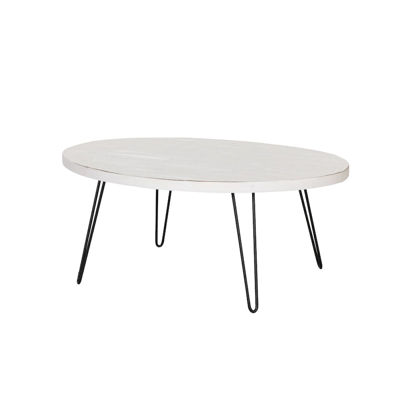 Table basse ovale en bois de 44 po