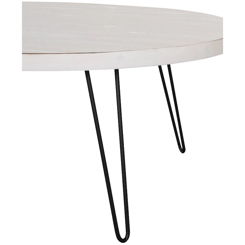 Table basse ovale en bois de 44 po