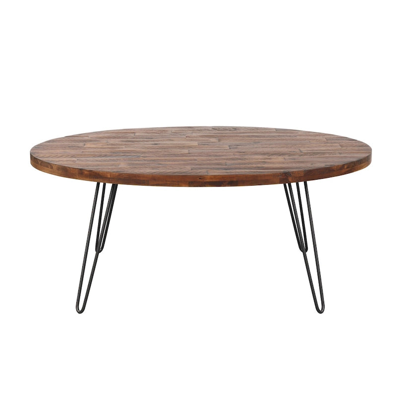 Table basse ovale en bois de 44 po