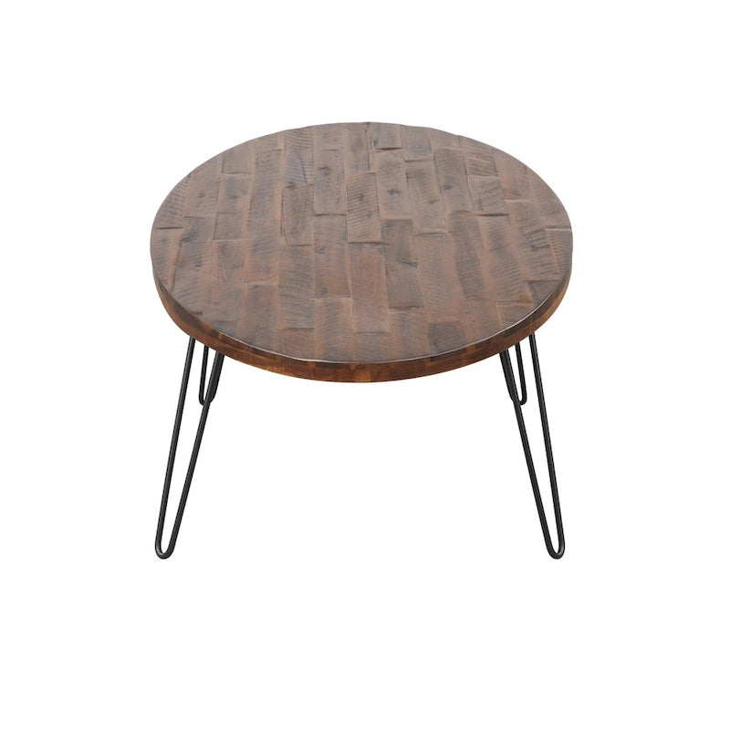 Table basse ovale en bois de 44 po