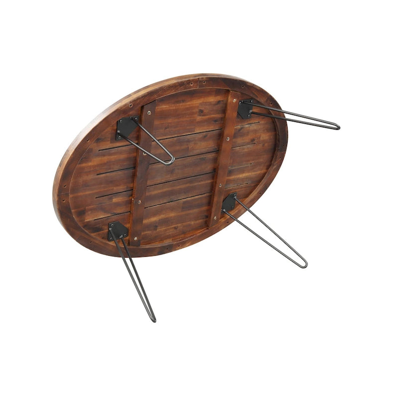 Table basse ovale en bois de 44 po