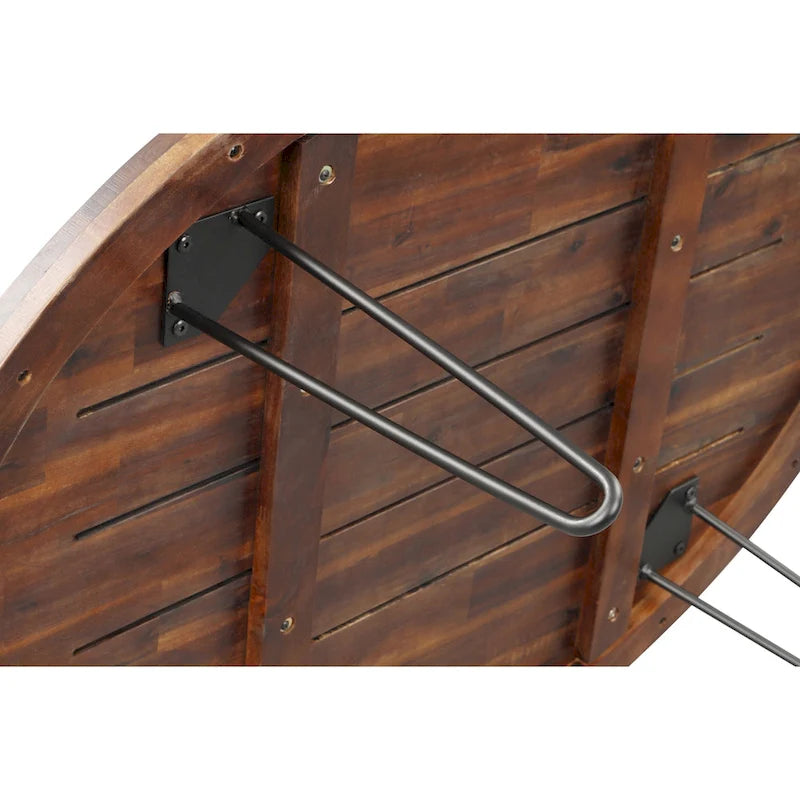 Table basse ovale en bois de 44 po