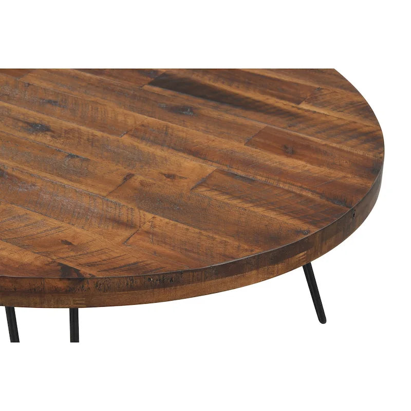 Table basse ovale en bois de 44 po