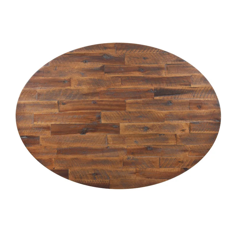 Table basse ovale en bois de 44 po