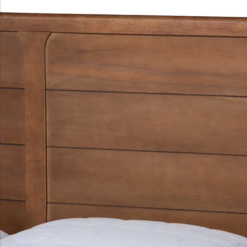 Lit plateforme classique et traditionnel en bois - Noyer marron