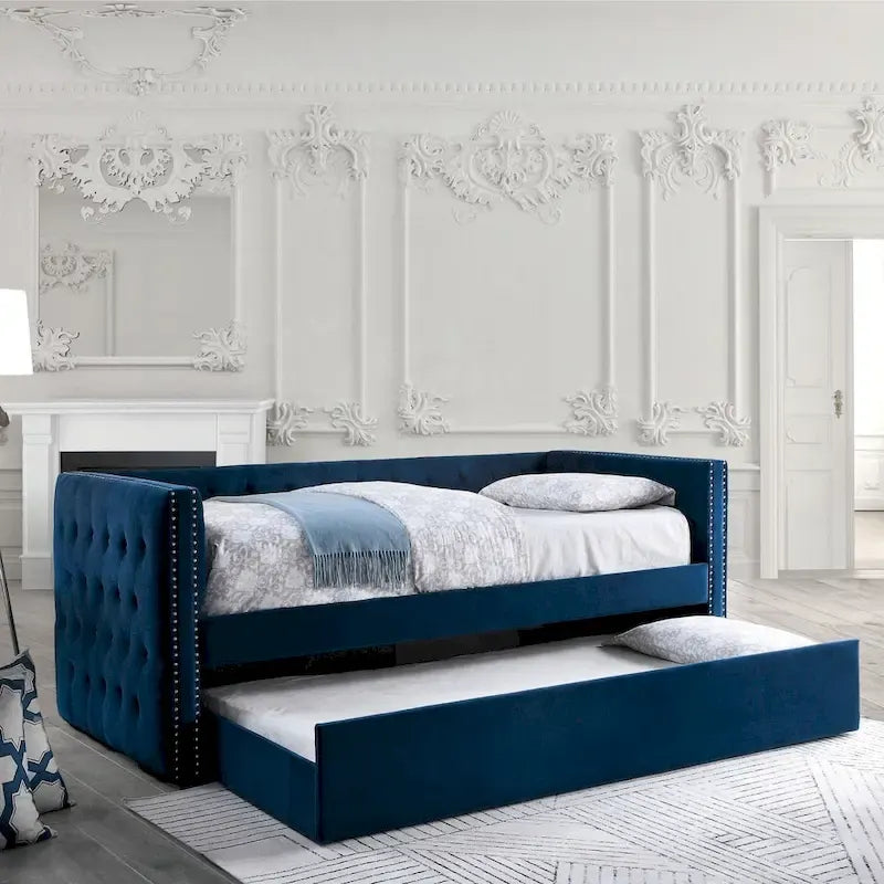 Canapé-lit double matelassé de luxe avec lit gigogne