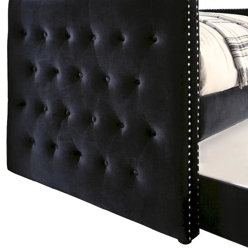 Canapé-lit double matelassé de luxe avec lit gigogne