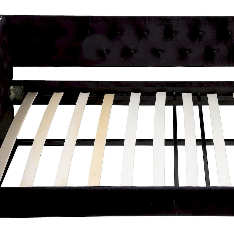 Canapé-lit double matelassé de luxe avec lit gigogne