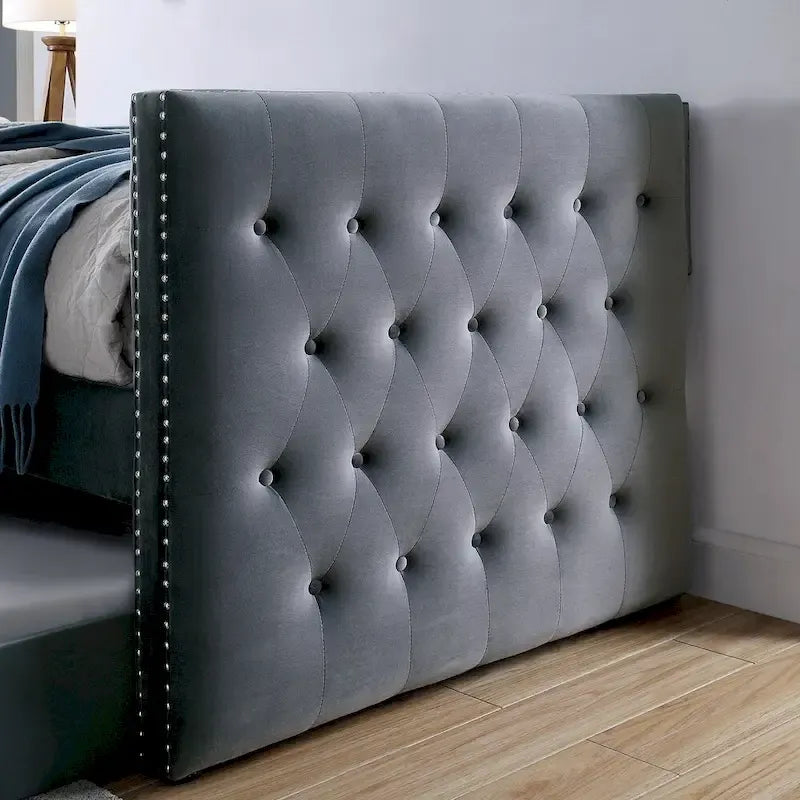Canapé-lit double matelassé de luxe avec lit gigogne