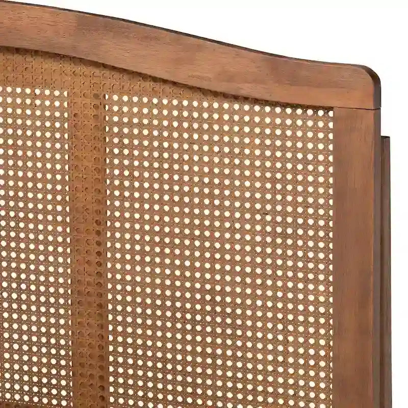 Lits plateforme en bois et rotin synthétique