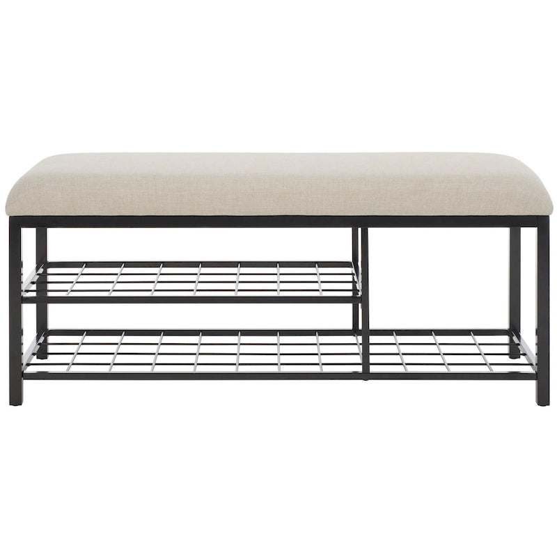 Banc étagère ouvert avec coussin - 42 L x 15 P x 18 H - 42Lx15Px18H