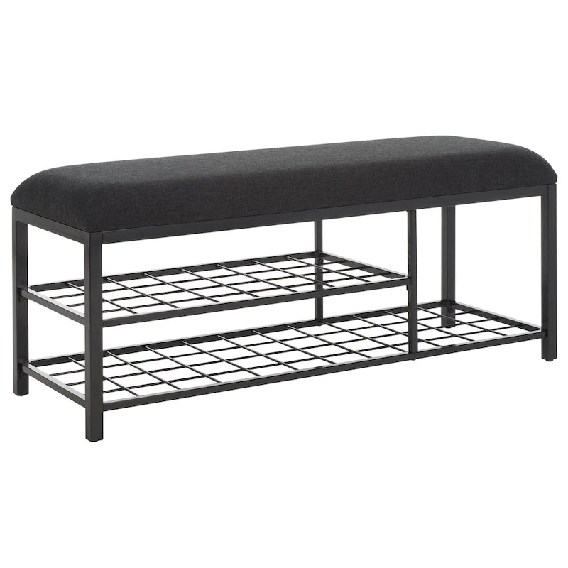 Banc étagère ouvert avec coussin - 42 L x 15 P x 18 H - 42Lx15Px18H