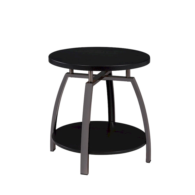 Table d'appoint gris foncé et nickel noir