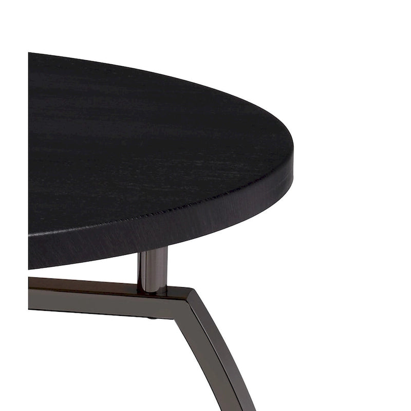 Table d'appoint gris foncé et nickel noir