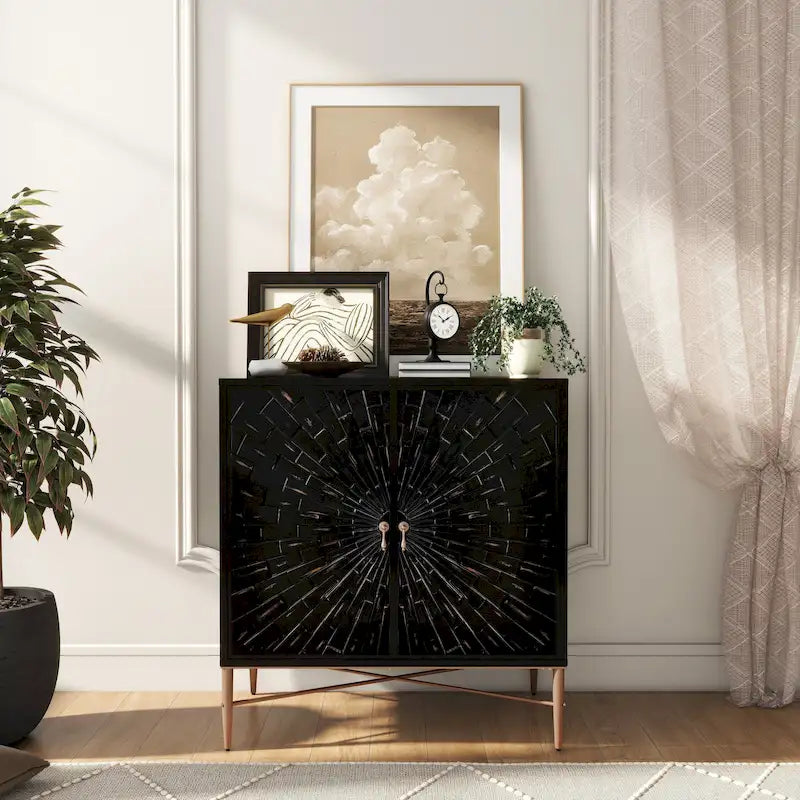 Buffet 2 portes en bois vintage avec rangement
