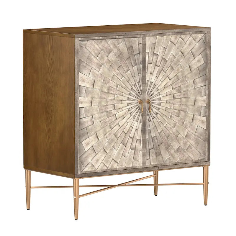 Buffet 2 portes en bois vintage avec rangement