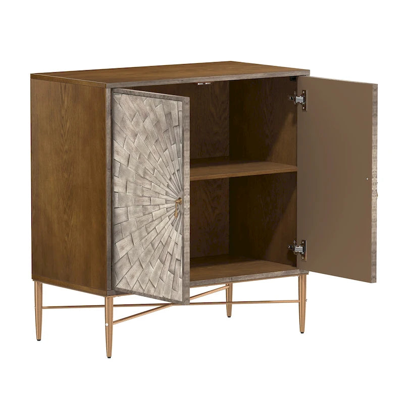 Buffet 2 portes en bois vintage avec rangement