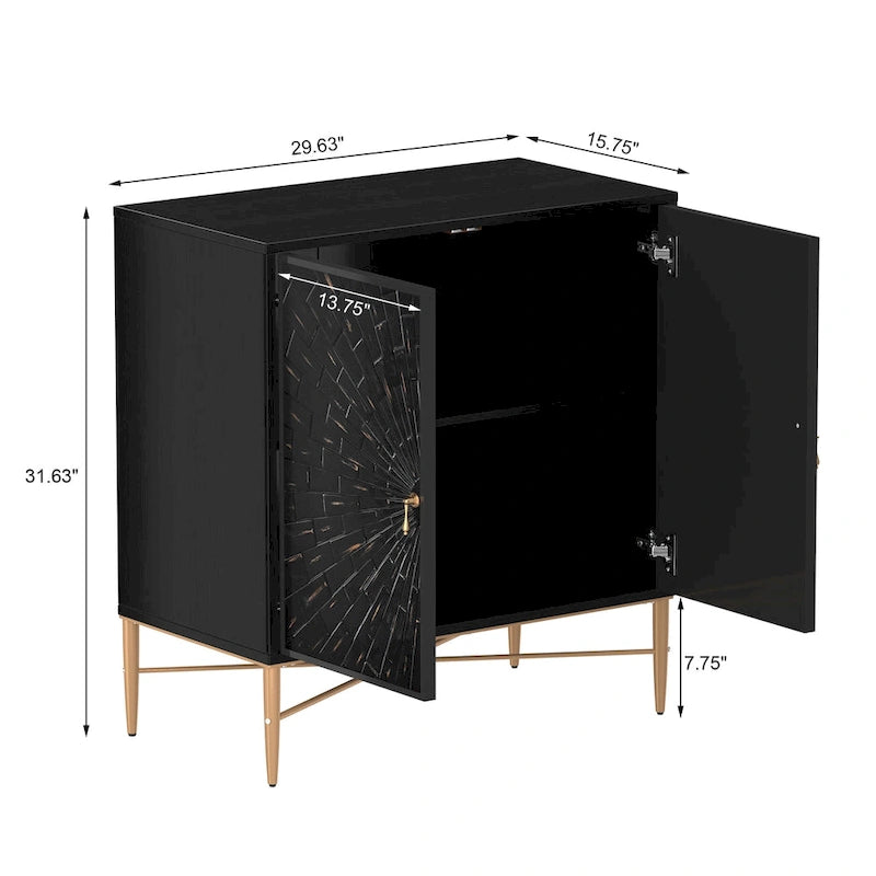 Buffet 2 portes en bois vintage avec rangement