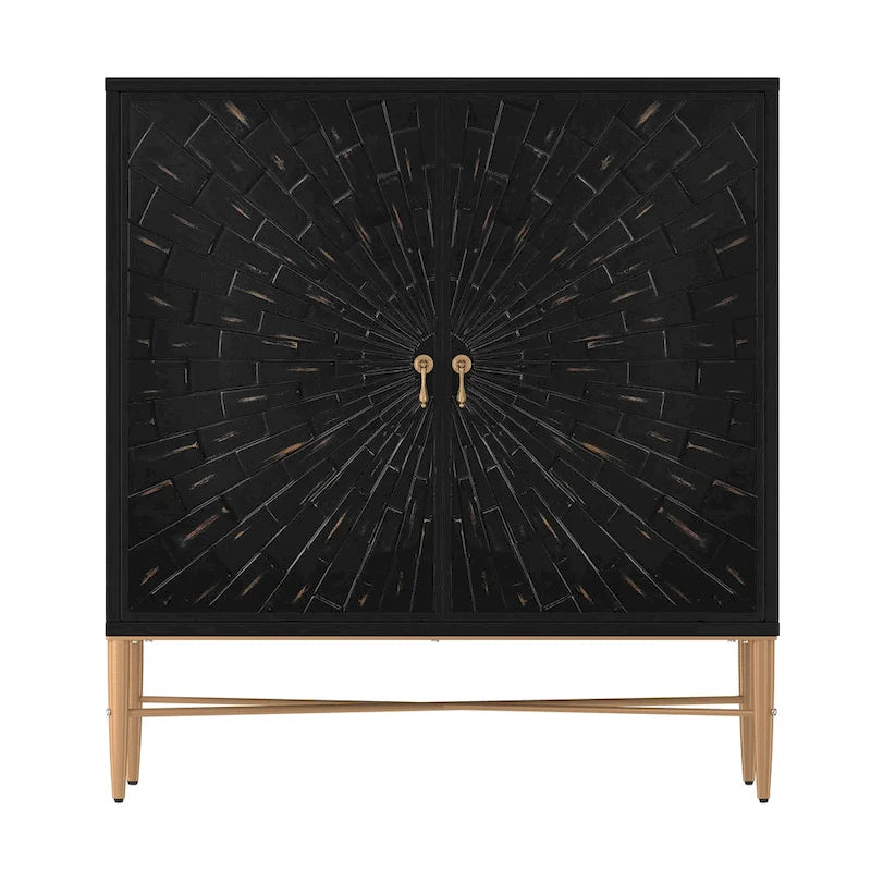 Buffet 2 portes en bois vintage avec rangement