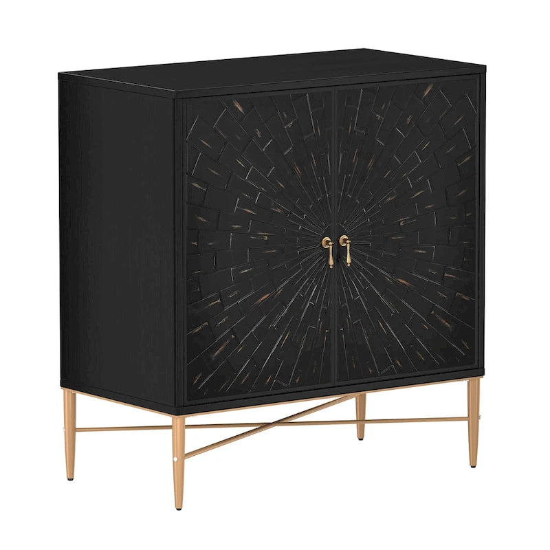 Buffet 2 portes en bois vintage avec rangement