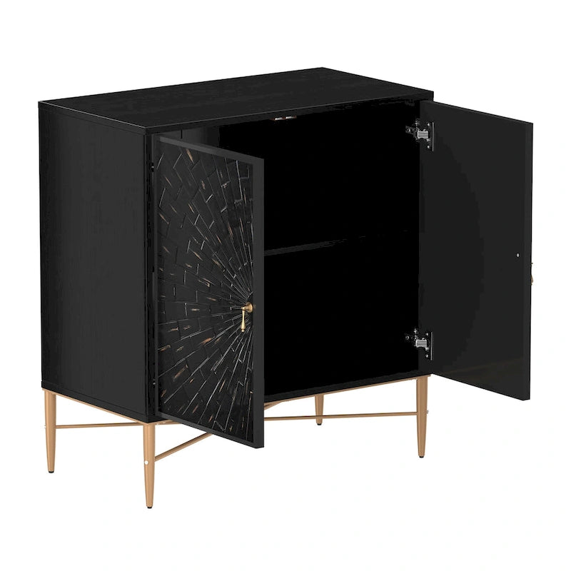 Buffet 2 portes en bois vintage avec rangement