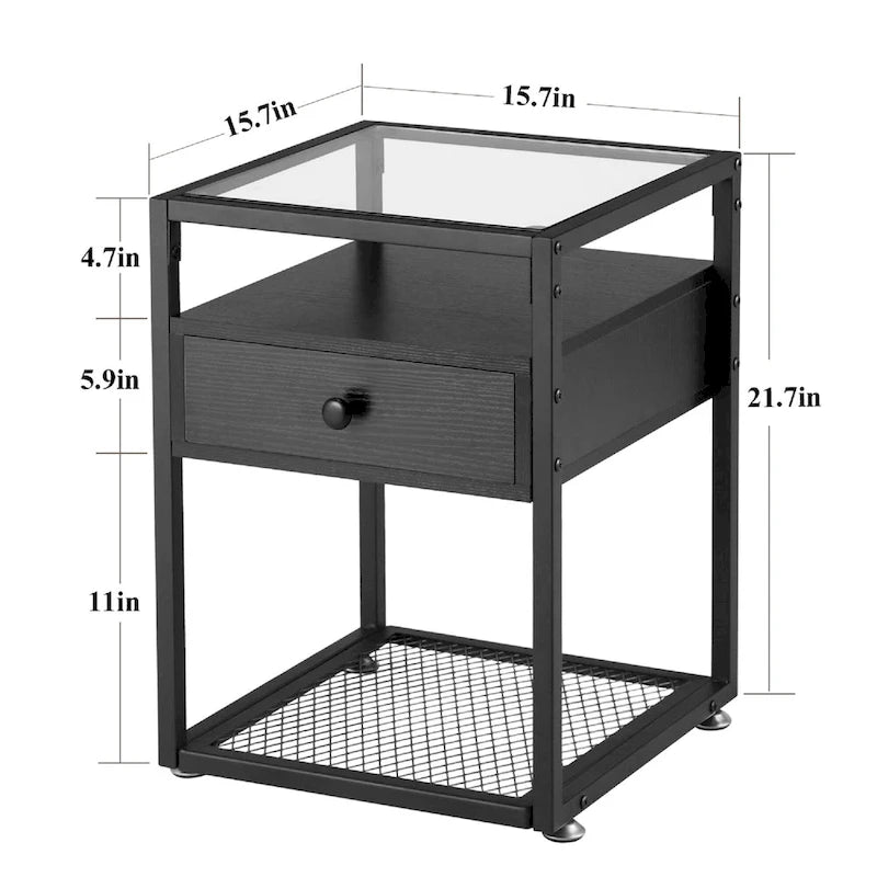Ensemble de 3 tables basses modernes avec étagères de rangement, coloris marron/noir