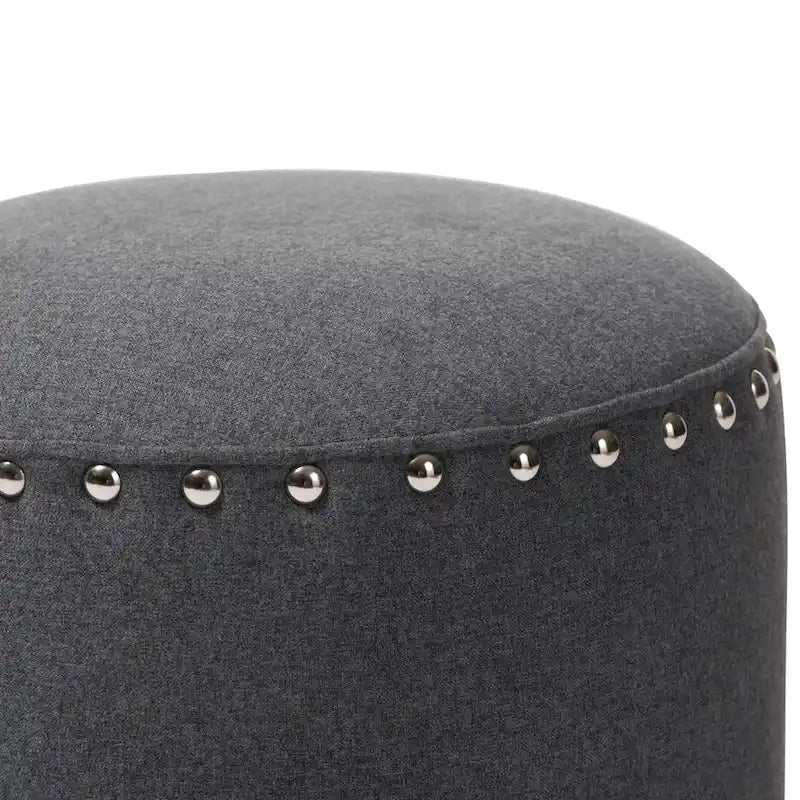 Ottoman en tissu capitonné à clous, style moderne et contemporain