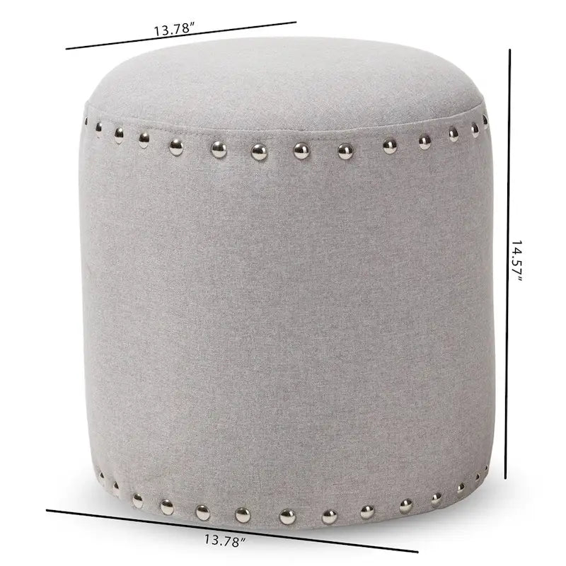 Ottoman en tissu capitonné à clous, style moderne et contemporain