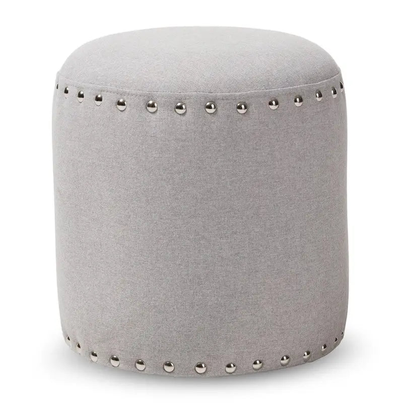 Ottoman en tissu capitonné à clous, style moderne et contemporain