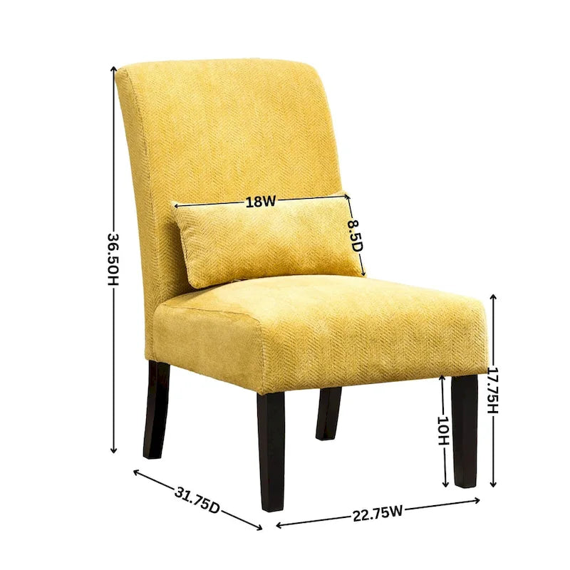 Fauteuil d'appoint sans accoudoirs avec oreiller