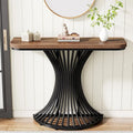 Console industrielle, petite table d'appoint de 99 cm pour entrée, salon, couloir, marron rustique