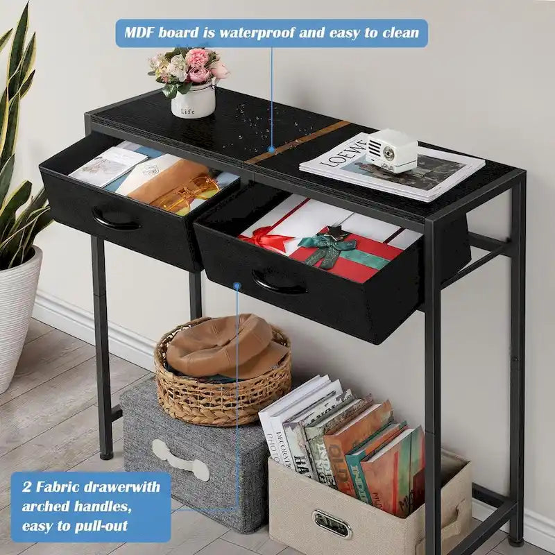 33.5 Table console étroite moderne avec tiroirs