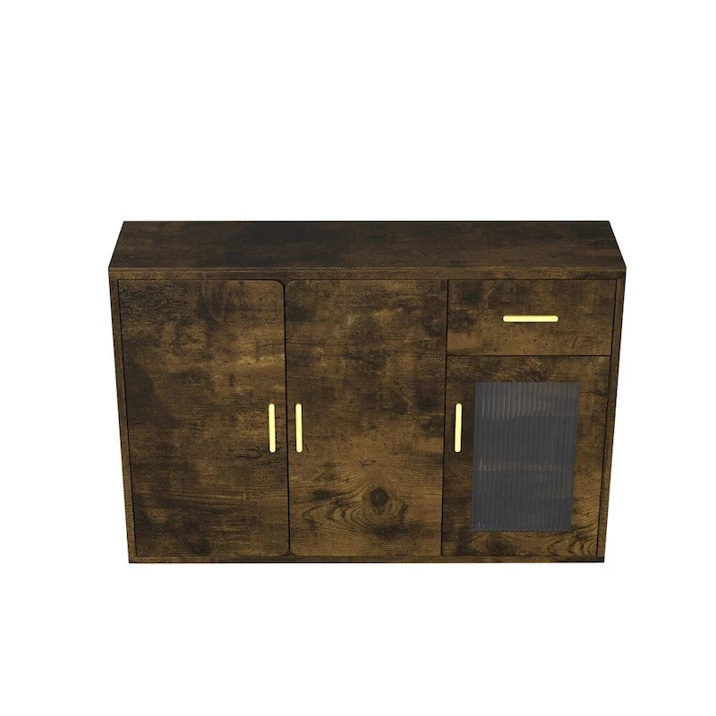 Buffet en bois moderne avec portes et tiroirs
