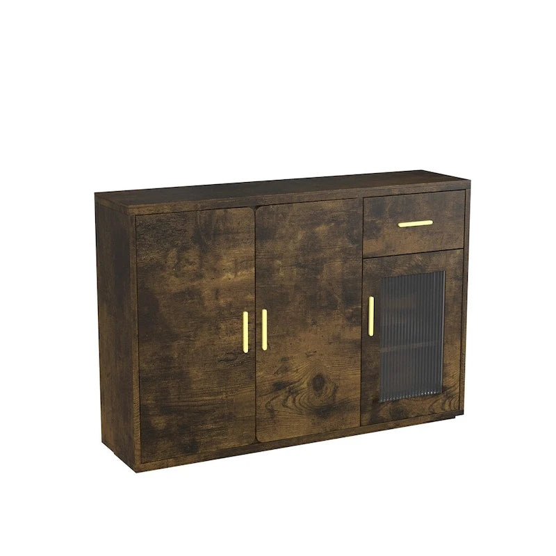 Buffet en bois moderne avec portes et tiroirs